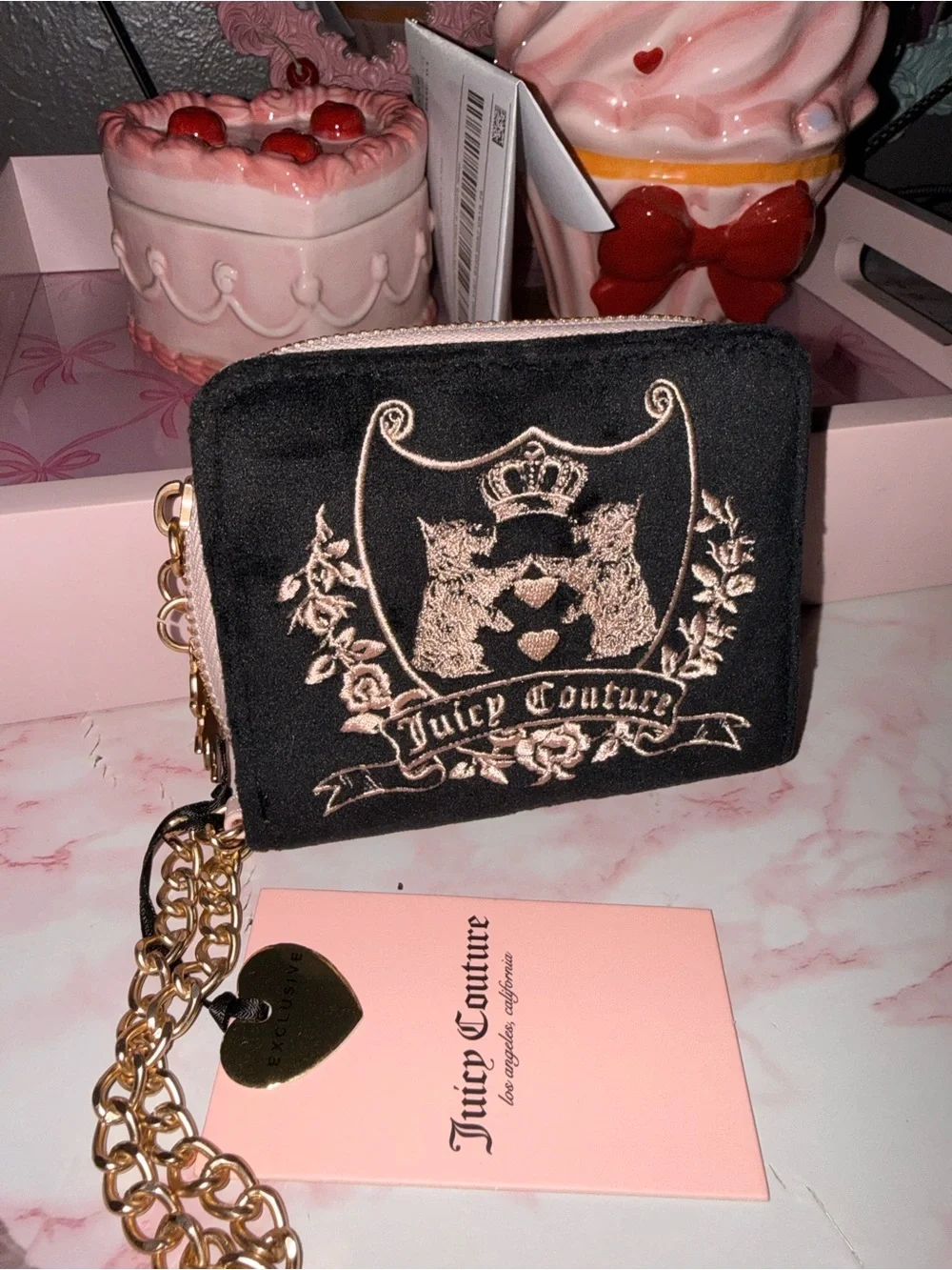 Juicy Couture “New Love Chapter” Small ZA with Back ID Organizer in Liquorice